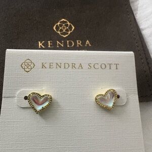 Kendra Scott Gold Ari Dichroic Heart Earrings